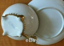 Rare Vintage Nippon Hand Painted Moriage Gold Cup & Saucer Set