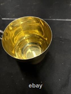 Rare Vintage Silver Plate Quality Cup And Saucers Gilded 8.5cmcup 15.5saucer