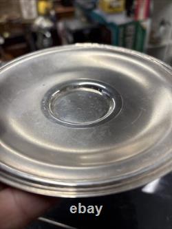 Rare Vintage Silver Plate Quality Cup And Saucers Gilded 8.5cmcup 15.5saucer