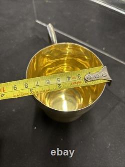 Rare Vintage Silver Plate Quality Cup And Saucers Gilded 8.5cmcup 15.5saucer