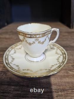 Rare Vintage Victorian Hammersley & Co Tea Set In Cream & Gold Nr 1384