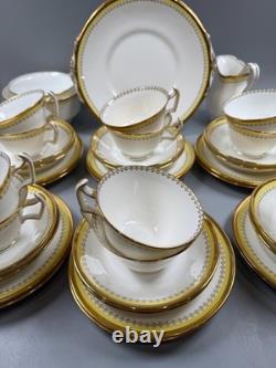 Rare and Exquisite Set of 41 Minton Biarritz Yellow and Gold K138 Tea Set Dishes