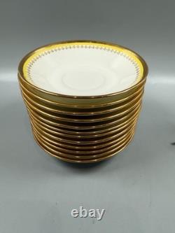 Rare and Exquisite Set of 41 Minton Biarritz Yellow and Gold K138 Tea Set Dishes
