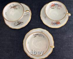 Rare and Vintage Rosenthal Chippendale Pheasant Espresso set Gold Gilt EUC