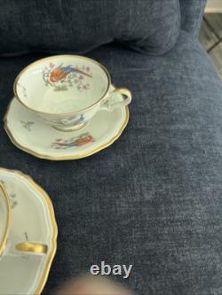 Rare and Vintage Rosenthal Chippendale Pheasant Espresso set Gold Gilt EUC