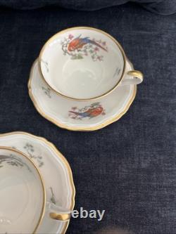 Rare and Vintage Rosenthal Chippendale Pheasant Espresso set Gold Gilt EUC