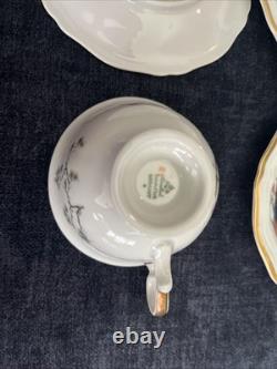 Rare and Vintage Rosenthal Chippendale Pheasant Espresso set Gold Gilt EUC