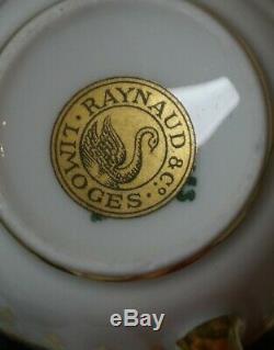 Raynaud Limoges China Grand Siecle Cobalt and Gold Demitasse Cup Saucer RARE
