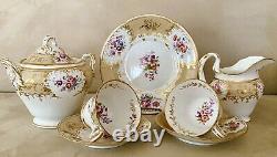 Regency Coalport Ridgeway Rococo Tea Set Cups Saucers Sugar BowlCreamer Etc Gold