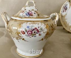 Regency Coalport Ridgeway Rococo Tea Set Cups Saucers Sugar BowlCreamer Etc Gold