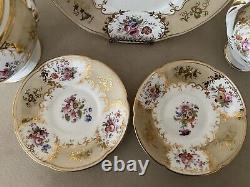 Regency Coalport Ridgeway Rococo Tea Set Cups Saucers Sugar BowlCreamer Etc Gold