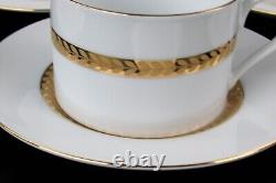 Retroneu Imperial Gold 491B 22K Band Cup & Saucer 1998 Vintage Set Of 8