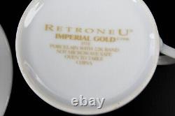 Retroneu Imperial Gold 491B 22K Band Cup & Saucer 1998 Vintage Set Of 8