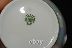 Richard Ginori Demitasse Coffee Pot Cream Sugar Cups Saucers Lustre Gold Flower