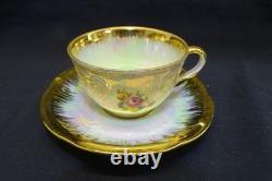 Richard Ginori Demitasse Coffee Pot Cream Sugar Cups Saucers Lustre Gold Flower
