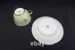 Richard Ginori Demitasse Coffee Pot Cream Sugar Cups Saucers Lustre Gold Flower