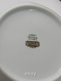 Richard Ginori Pincio Porcelain Green Gold Italian Trio Cup Saucer Side Dish