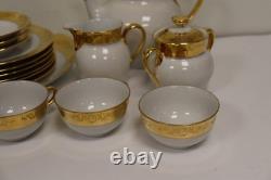 Richard Ginori Vintage Tea set 5 cups, 3 saucers, teapot, milk & sugar jub, 7