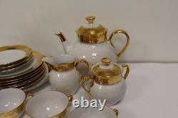 Richard Ginori Vintage Tea set 5 cups, 3 saucers, teapot, milk & sugar jub, 7