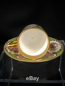 Richard Klemm Dresden Cup & Saucer Courting Couple Green & Gold