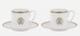 Roberto Cavalli Home Silk Gold Espresso Cups And Saucers Set Of 2 Brand New