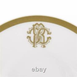 Roberto Cavalli Home Silk Gold Espresso Cups and Saucers Set of 2 BRAND NEW