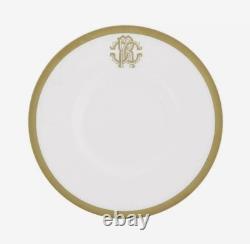 Roberto Cavalli Home Silk Gold Espresso Cups and Saucers Set of 2 BRAND NEW