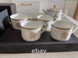 Roberto Cavalli Silk Gold Tea or Coffee Cups x 4 & Saucers x 4
