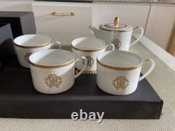 Roberto Cavalli Silk Gold Tea or Coffee Cups x 4 & Saucers x 4