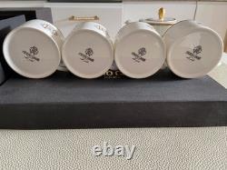 Roberto Cavalli Silk Gold Tea or Coffee Cups x 4 & Saucers x 4