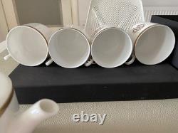 Roberto Cavalli Silk Gold Tea or Coffee Cups x 4 & Saucers x 4