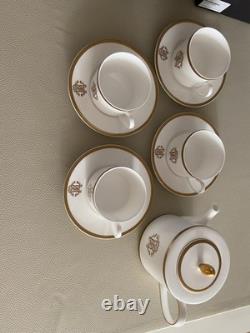 Roberto Cavalli Silk Gold Tea or Coffee Cups x 4 & Saucers x 4