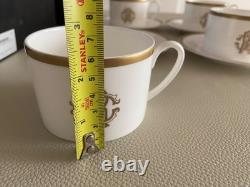 Roberto Cavalli Silk Gold Tea or Coffee Cups x 4 & Saucers x 4