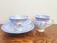 Rockingham True Trio C1830 French Empire Shape Blue Printed Flowers 725 Gilded