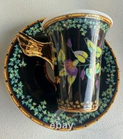 Rosenthal5VERSACE GOLD IVY CUPS & 6 SAUCERS, WING HANDLESOriginal box