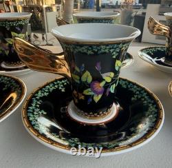 Rosenthal5VERSACE GOLD IVY CUPS & 6 SAUCERS, WING HANDLESOriginal box
