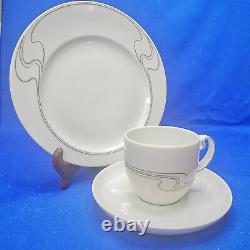 Rosenthal ASYMMETRIA White Gold 2 x COFFEE CAKE TRIOS Cup Saucer Plate EXC c