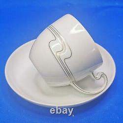 Rosenthal ASYMMETRIA White Gold 2 x COFFEE CAKE TRIOS Cup Saucer Plate EXC c