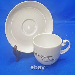 Rosenthal ASYMMETRIA White Gold 2 x COFFEE CAKE TRIOS Cup Saucer Plate EXC c