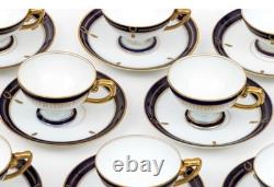 Rosenthal Art Deco Demitasse Cups Saucers Set of 12 Cobalt Gold Rare Super Fine