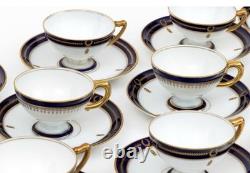 Rosenthal Art Deco Demitasse Cups Saucers Set of 12 Cobalt Gold Rare Super Fine