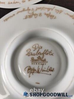 Rosenthal Bjørn Wiinblad Magic Flute Gold (Sarastro) 4 Saucers for Demitasse Cup