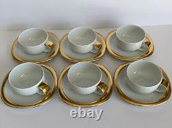Rosenthal Concept 2 Suomi Gold Cups and Saucers Set of 6