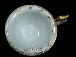 Rosenthal Cup & Saucer Red Gold Rim Flowers Unusual Birds Head Handle 1891-1906