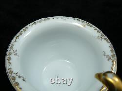 Rosenthal Cup & Saucer Red Gold Rim Flowers Unusual Birds Head Handle 1891-1906