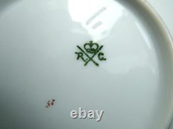Rosenthal Cup & Saucer Red Gold Rim Flowers Unusual Birds Head Handle 1891-1906