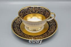 Rosenthal Dynasty Aida Cobalt Blue Gold Cup & Saucers Set of 9 FREE USA SHIP