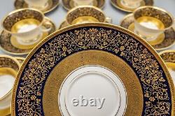 Rosenthal Dynasty Aida Cobalt Blue Gold Cup & Saucers Set of 9 FREE USA SHIP