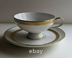 Rosenthal Germany White Gold Trim Set 8 Demitasse Cups+saucers Laurel Wreath