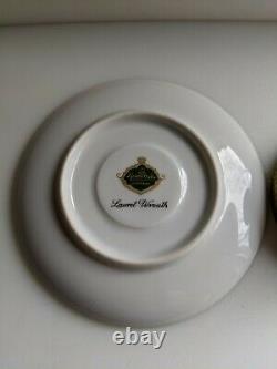 Rosenthal Germany White Gold Trim Set 8 Demitasse Cups+saucers Laurel Wreath
